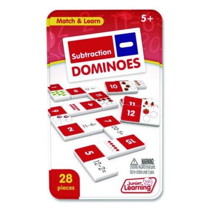Subtraction Dominoes, 1 to 2 Players, Grades K to 5, 28 Pieces